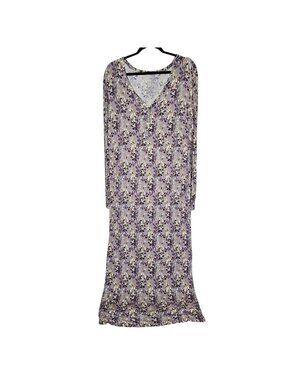 Posh Peanut Small Floral Maxi Maternity Dress Sleep Lounge Bamboo Sustainable